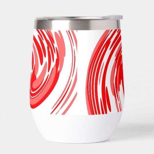 Rood wervelontwerp op Waterfles (Links)