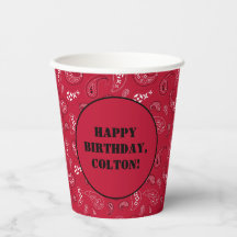 Rood Western Bandana Print Verjaardagsfeestje