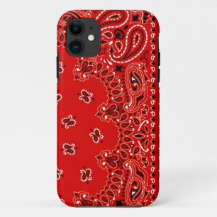 Rood Western bandenscharf Fabric Wrap iPhone 11 Hoesje