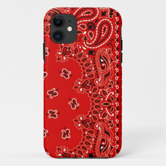 Rood Western bandenscharf Fabric Wrap iPhone 11 Hoesje