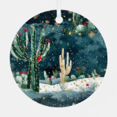 Rood Western Goud Hoefijzer Kerst Pine Kegels Metalen Ornament (Achterkant)