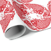 Rood whirling Koi Carp Fish Group Wrapping Paper 1 Cadeaupapier (Rol Hoek)