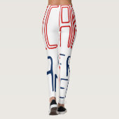 Rood White Blue Black Afrikaanse Leggings (Achterkant)
