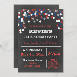 Rood White Blue Confetti gedenkdag Kaart