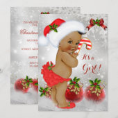 Rood White Green Baby shower Girl Ethnic Kaart (Voorkant / Achterkant)