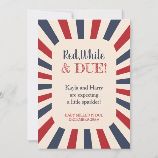 Rood White wegens moederschap Foto Zwangerschap Aankondiging (Voorkant)