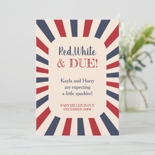 Rood White wegens moederschap Foto  Zwangerschap Aankondiging (Staand voorkant)