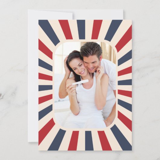 Rood White wegens moederschap Foto  Zwangerschap Aankondiging (Achterkant)