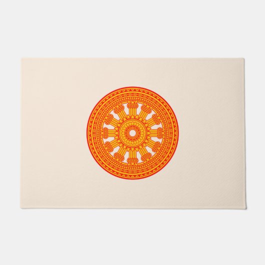 Rood wiel van Dharma (boeddhistische kunst) Deurmat (Voorkant)