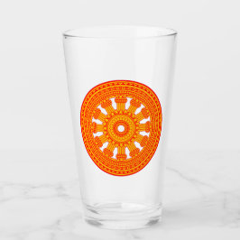 Rood wiel van Dharma (boeddhistische kunst) Glas