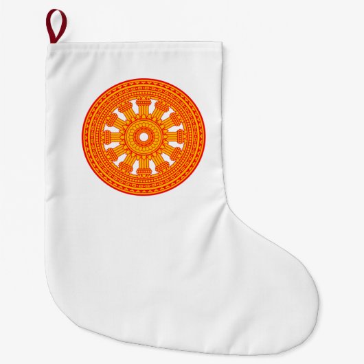 Rood wiel van Dharma (boeddhistische kunst) Grote Kerstsok (Voorkant)