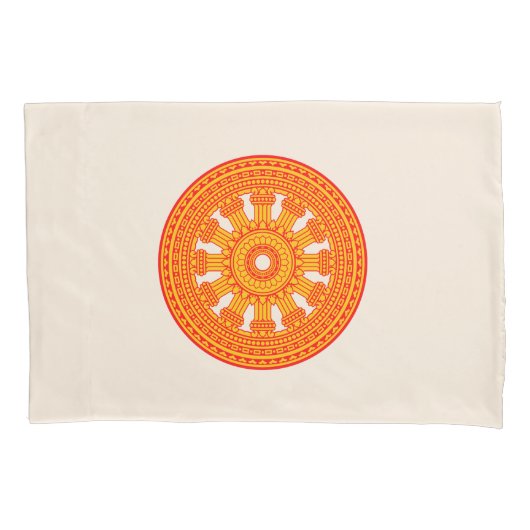 Rood wiel van Dharma (boeddhistische kunst) Kussensloop (Voorkant-Links)