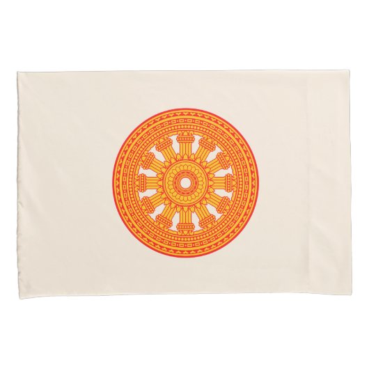 Rood wiel van Dharma (boeddhistische kunst) Kussensloop (Voorkant-Rechts)