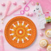 Rood wiel van Dharma (boeddhistische kunst) Papieren Bordje (Feest)