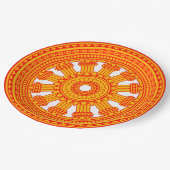 Rood wiel van Dharma (boeddhistische kunst) Papieren Bordje (Gekanteld)