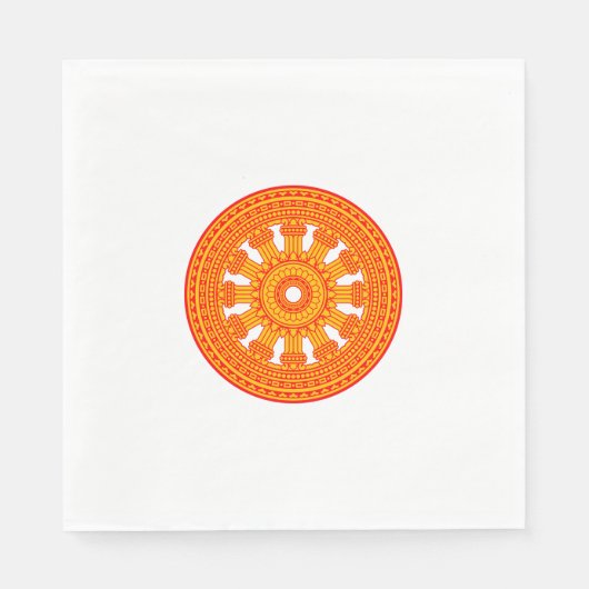Rood wiel van Dharma (boeddhistische kunst) Servet (Voorkant)