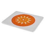 Rood wiel van Dharma (boeddhistische kunst) Snijplank (Hoek)