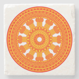 Rood wiel van Dharma (boeddhistische kunst) Stenen Onderzetter