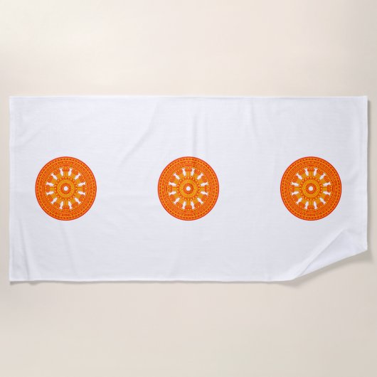 Rood wiel van Dharma (boeddhistische kunst) Strandlaken (Voorkant)