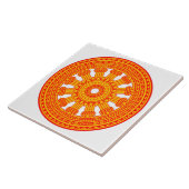 Rood wiel van Dharma (boeddhistische kunst) Tegeltje (Zijkant)