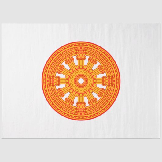 Rood wiel van Dharma (boeddhistische kunst) Tissuepapier (Voorkant)