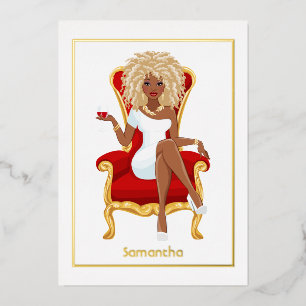 Rood Wijn Birthday Girl Folie Uitnodiging