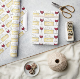 Rood wijn + brie kaasbril Gift Wrap Cadeaupapier