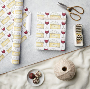 Rood wijn + brie kaasbril Gift Wrap Cadeaupapier