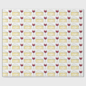 Rood wijn + brie kaasbril Gift Wrap Cadeaupapier (Vlak)