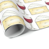 Rood wijn + brie kaasbril Gift Wrap Cadeaupapier (Rol Hoek)