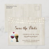 Rood wijn en bier opslaan Briefkaart Datum (Voorkant / Achterkant)