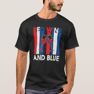 Rood Wijn en blauw 4 juli wijn Red White Wi T-shirt