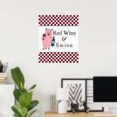 Rood wijn en wijn poster (Thuiskantoor)