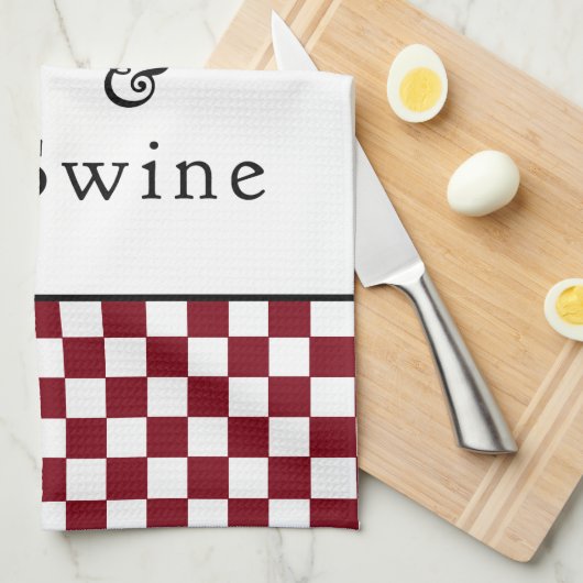 Rood wijn en wijn theedoek (Quarter Fold)
