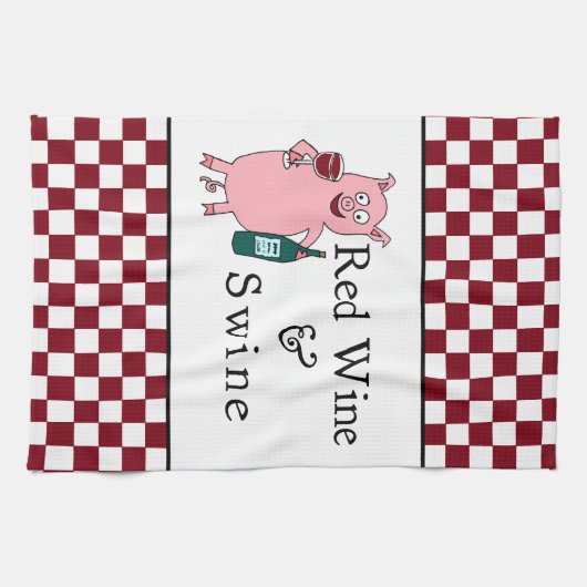 Rood wijn en wijn theedoek (Horizontaal)