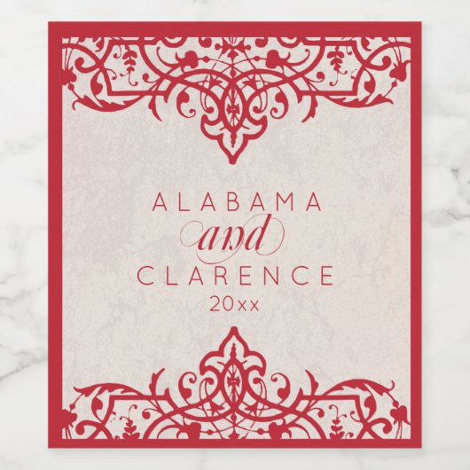  rood  wijn etiket (Enkel label)