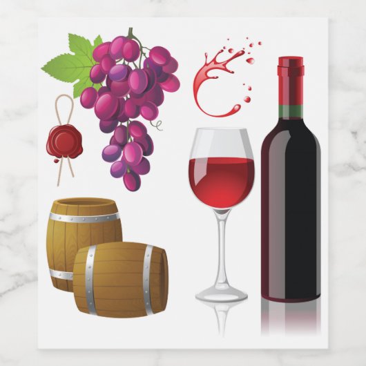 Rood Wijn Etiket (Enkel label)