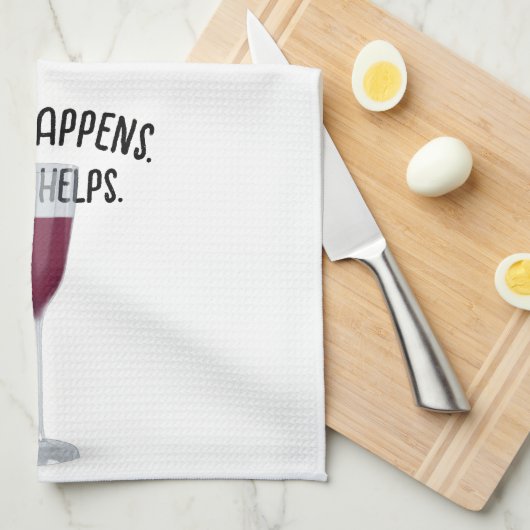 Rood wijn met citaat theedoek (Quarter Fold)