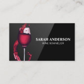 Rood wijn Splash Glass | Achtergrond zwart glas Visitekaartje (Voorkant)
