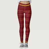 "Rood Wijnarsenaal: precisie gemaakt in goud detai Leggings (Voorkant)