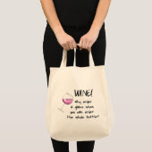 Rood wijnbestelling Hele flesje Funny Word Gezegde Tote Bag (Voorkant (product))
