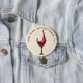 Rood-wijndag Ronde Button 7,6 Cm (In situ)