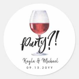 Rood-wijnfeest Classic Round Stic Ronde Sticker