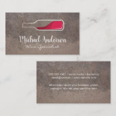 Rood wijnflesje aan de zijkant visitekaartje (Voorkant / Achterkant)