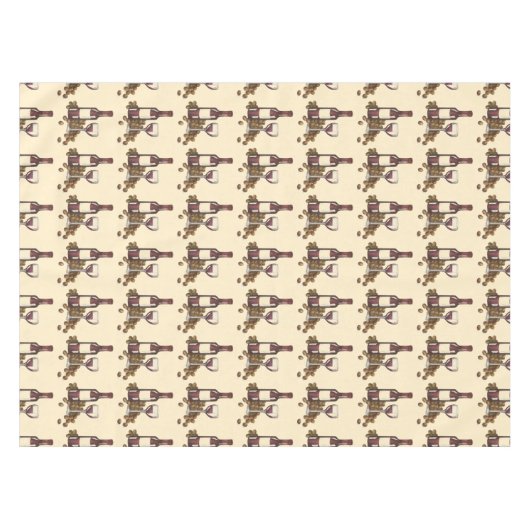 Rood wijnflesje Glass Winery Print Pattern Tafelkleed (Voorkant (Horizontaal))