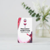 Rood wijnflesje visitekaartje (Staand voorkant)