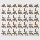 Rood-wijngebrand glazen flesdruiven wijnmoer cadeaupapier (Vlak)