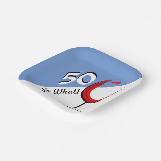 Rood wijnglas 50 Dus wat een 50ste verjaardagsfees Papieren Bordje (Gebogen)