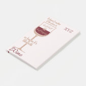 Rood wijnglas, aangepast na-it notities post-it® notes (Schuin)