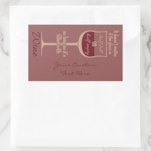 Rood wijnglas, aangepaste stickers (Tas)